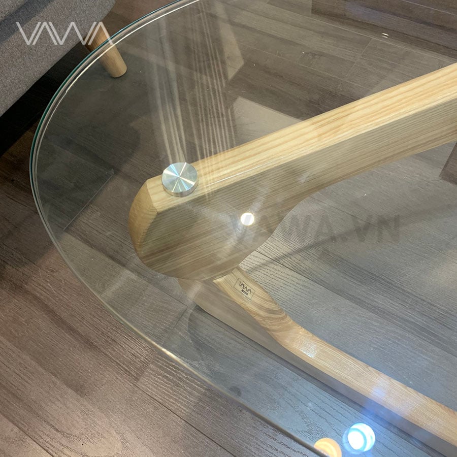 Bàn trà sofa đẹp chân gỗ mặt kính Noguchi - Noguchi table