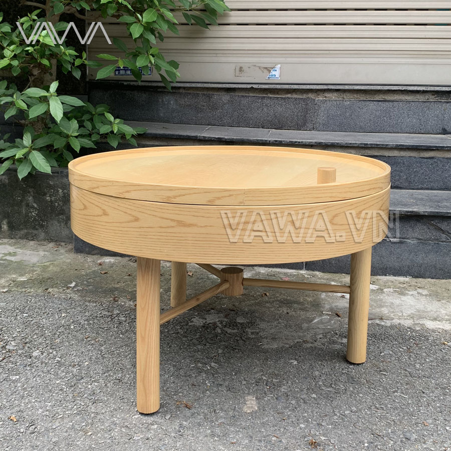 Bàn trà gỗ tròn xoay TURNING TABLE