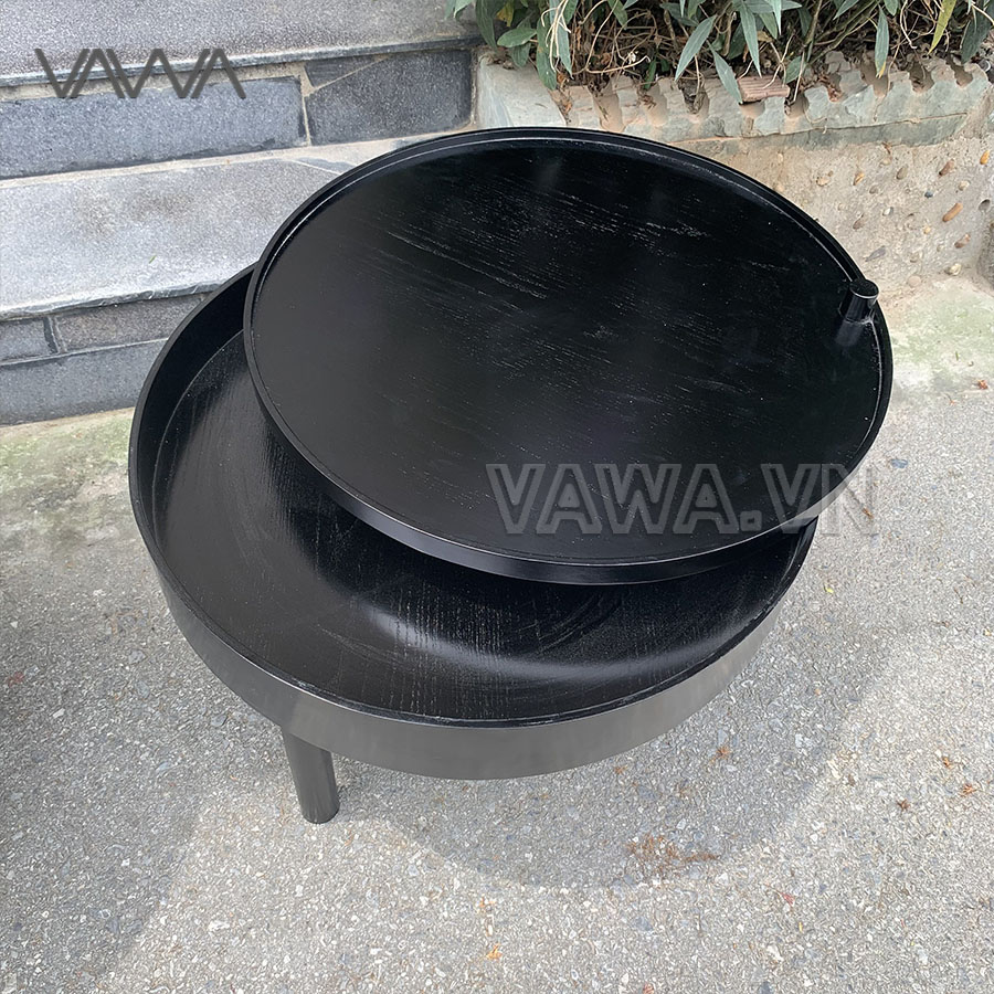 Bàn trà gỗ tròn xoay TURNING TABLE