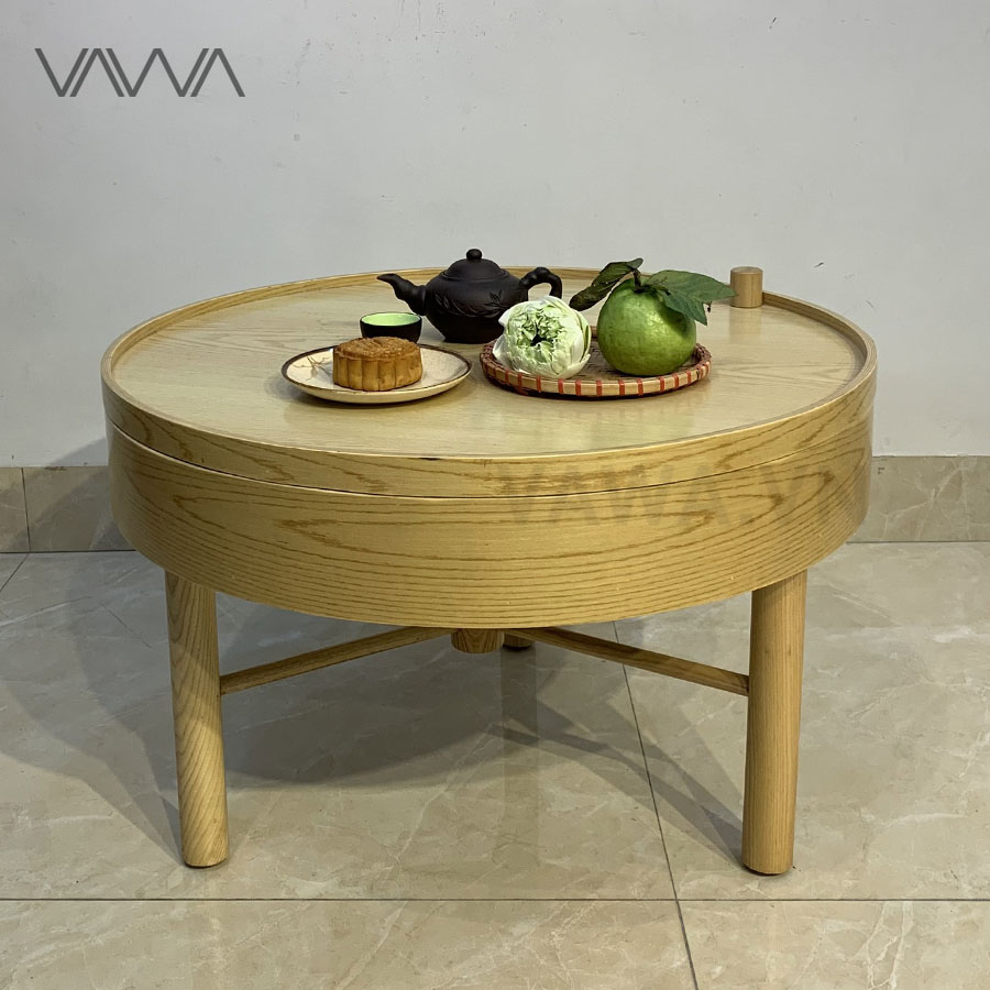 Bàn trà gỗ tròn xoay TURNING TABLE