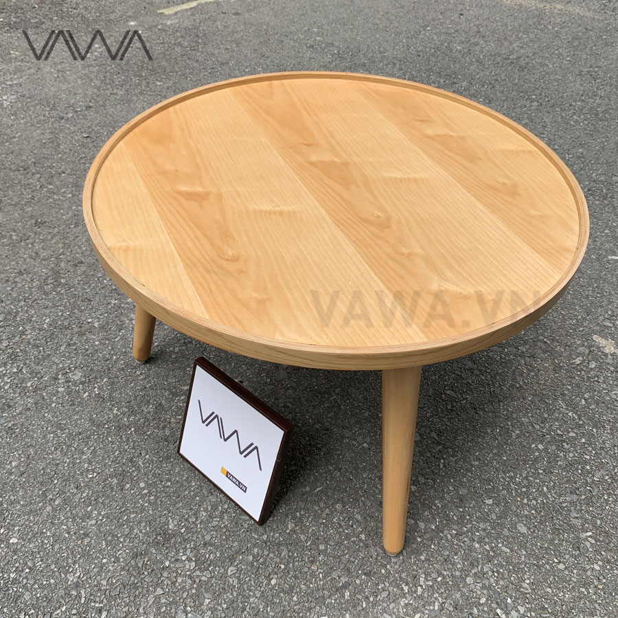 Bàn trà tròn đôi gỗ Twine table