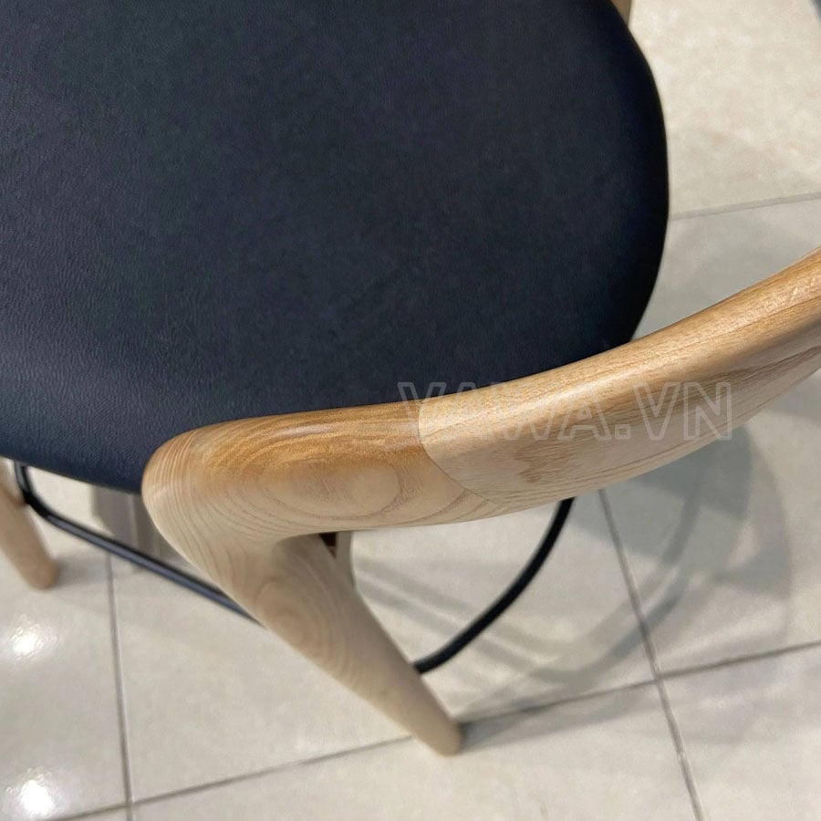 Ghế quầy bar gỗ hiện đại Neva tựa lưng