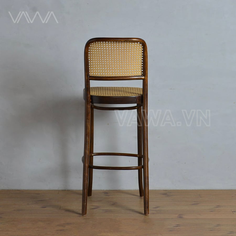 Ghế quầy bar gỗ lưng mây thonet Hà Nội