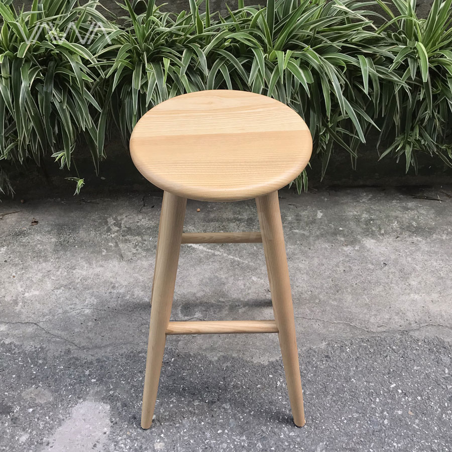 Ghế quầy bar gỗ đẹp mặt tròn OPA - Ghế đẩu bar gỗ