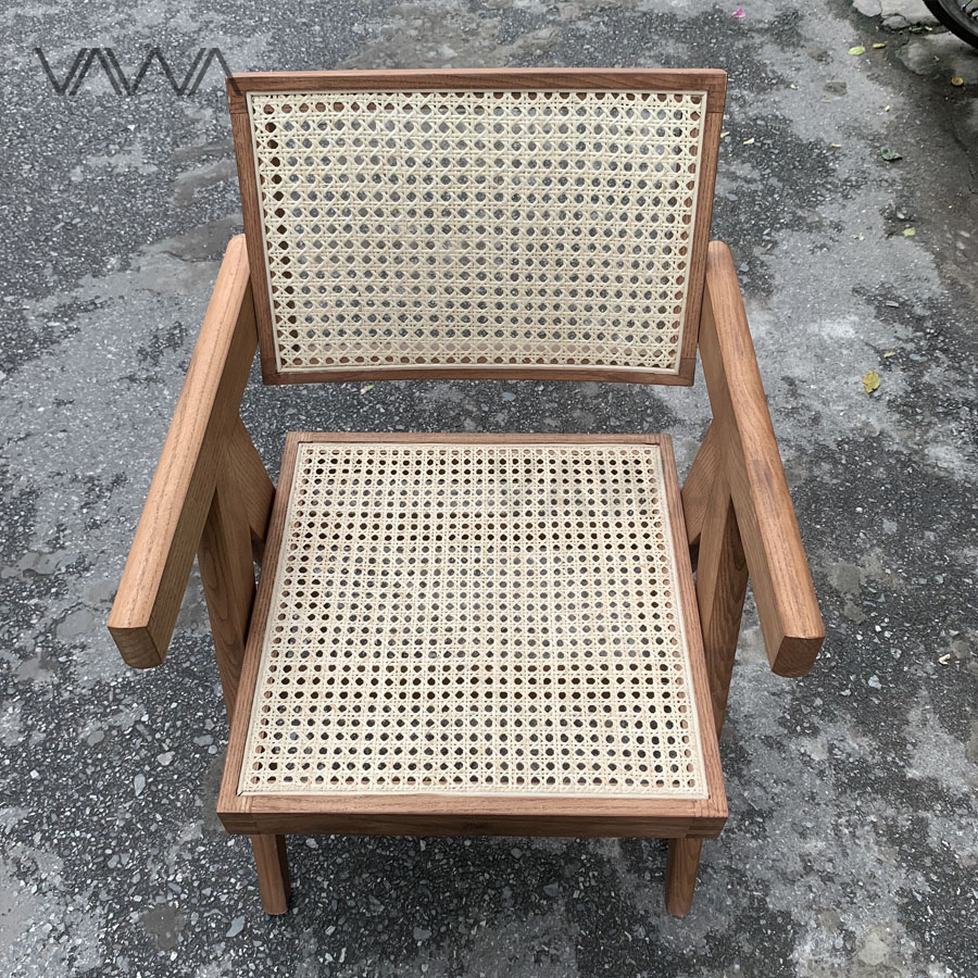 Ghế ăn ghế cafe Chandigarh chair ( Office Cane Chair ) gỗ mây