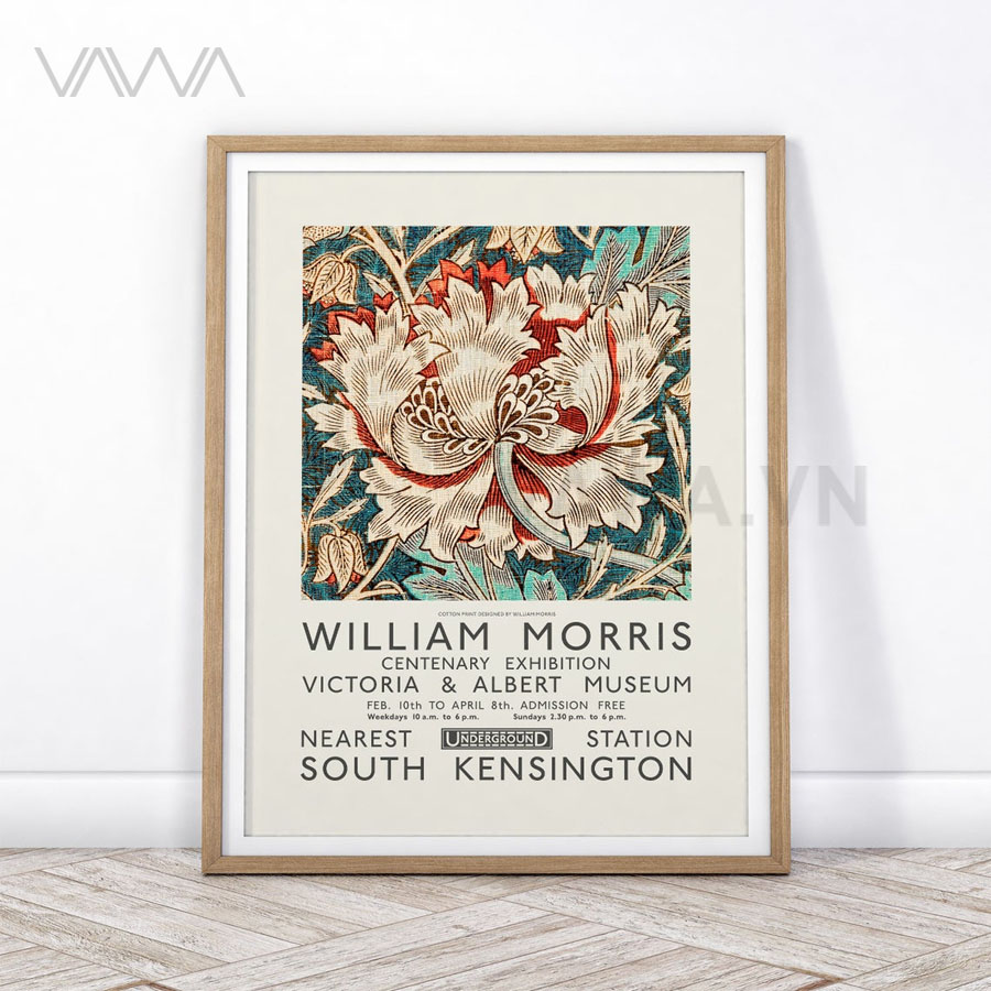 Tranh hoạ tiết cổ điển in hoa William Morris