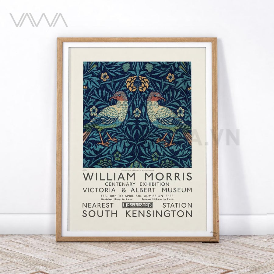 Tranh hoạ tiết cổ điển in hoa William Morris