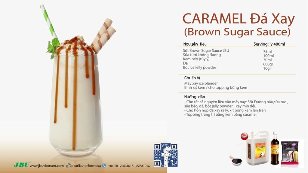 Caramel Đá Xay với Sốt Syrup Đường nâu ice blended