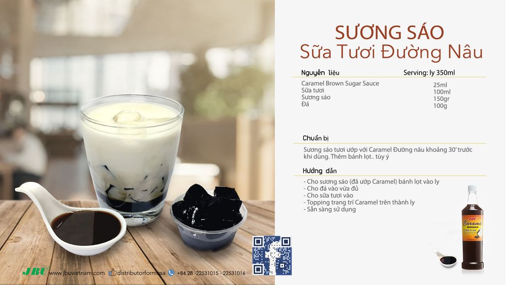 Sữa tươi sương sáo đường nâu