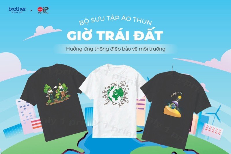 BST Áo Thun In Giờ Trái Đất Hưởng Ứng Thông Điệp Bảo Vệ Môi Trường