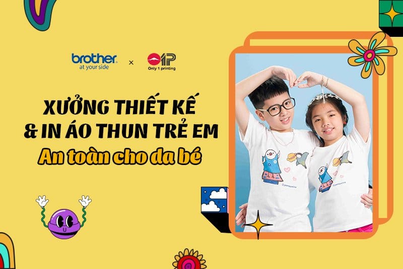 Xưởng thiết kế và in áo thun trẻ em an toàn cho da Bé