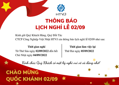 HTVJ THÔNG BÁO LỊCH NGHỈ LỄ 02/09