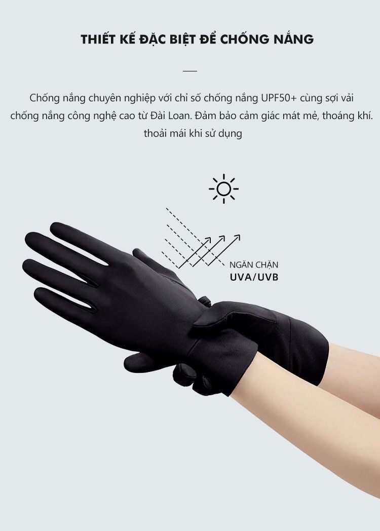 Găng tay ngắn chống nắng nam UV100 KC20364