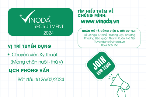 Tuyển dụng 2024: Chuyên viên Kỹ Thuật (Mảng chăn nuôi - thú y)