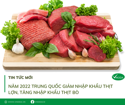 Năm 2022 Trung Quốc giảm nhập khẩu thịt lợn, tăng nhập khẩu thịt bò
