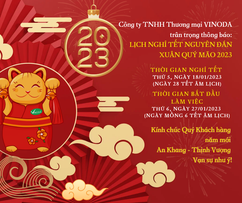 THÔNG BÁO NGHỈ TẾT QUÝ MÃO 2023 CỦA VINODA