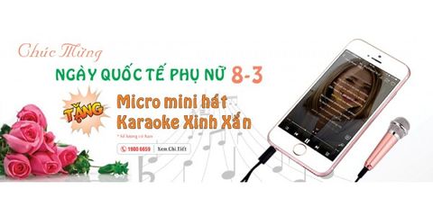 Chào mừng quốc tế phụ nữ 8-3 tặng Micro mini Karaoke xinh xắn