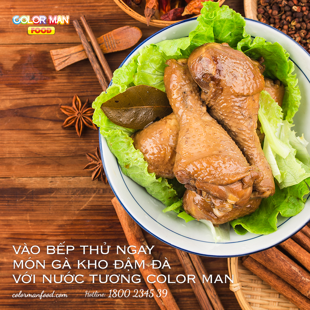 GÀ KHO ĐẬM ĐÀ, THƠM NGON KHÓ CƯỠNG VỚI NƯỚC TƯƠNG COLOR MAN