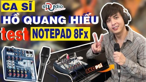 Ca Sĩ HỒ QUANG HIẾU cùng bộ thu âm livestream 3in1 Mixer Soundcraft NOTEPAD 8Fx Micro Kara AKG P5i