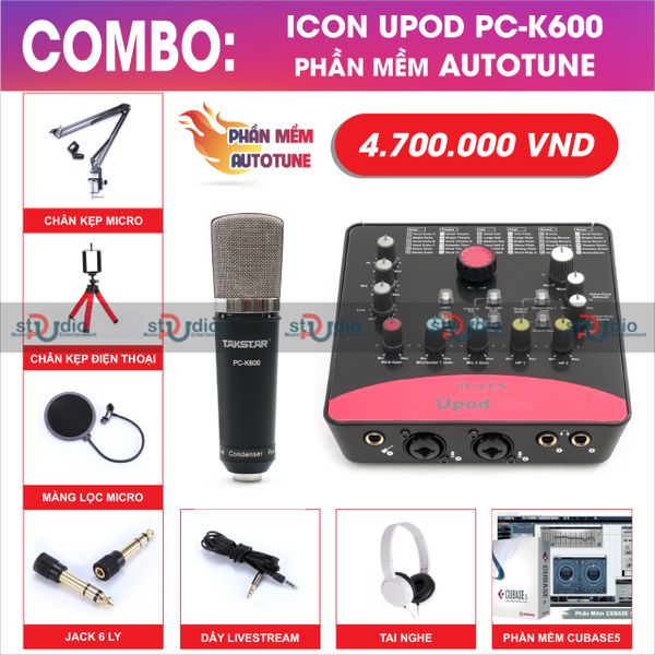 bo-thu-am-livestream-karaoke-icon-upod-pro-micro-thu-am-takstar-pck600-autotune