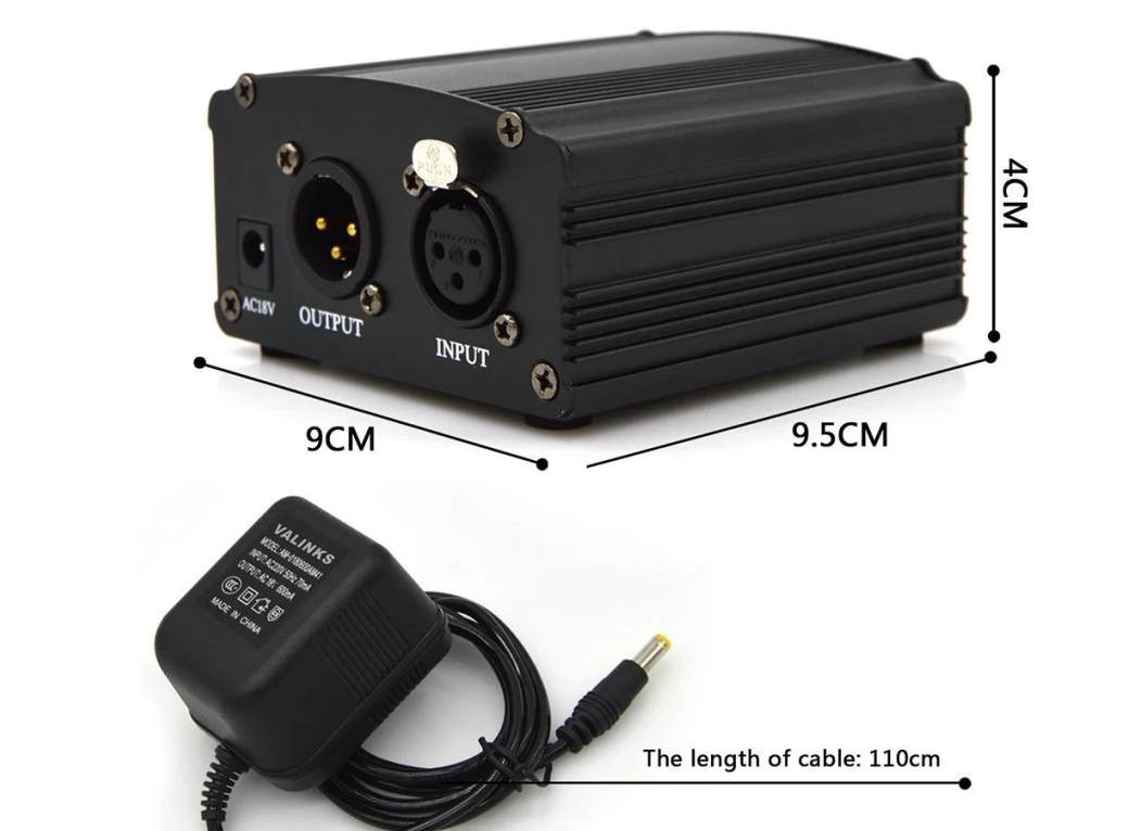 Nguồn 48V Phantom cung cấp điện cho Micro condenser. Ảnh: Pustudio.vn