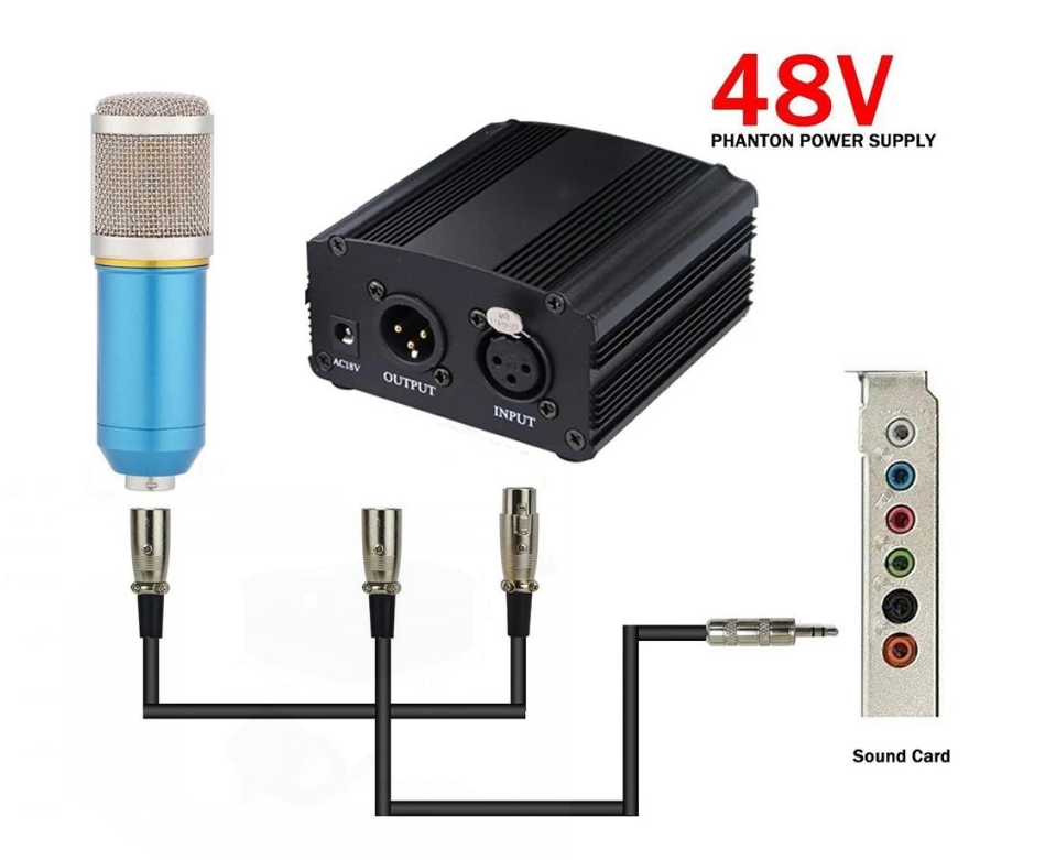 Nguồn 48V Phantom cung cấp điện cho Micro condenser. Ảnh: Pustudio.vn