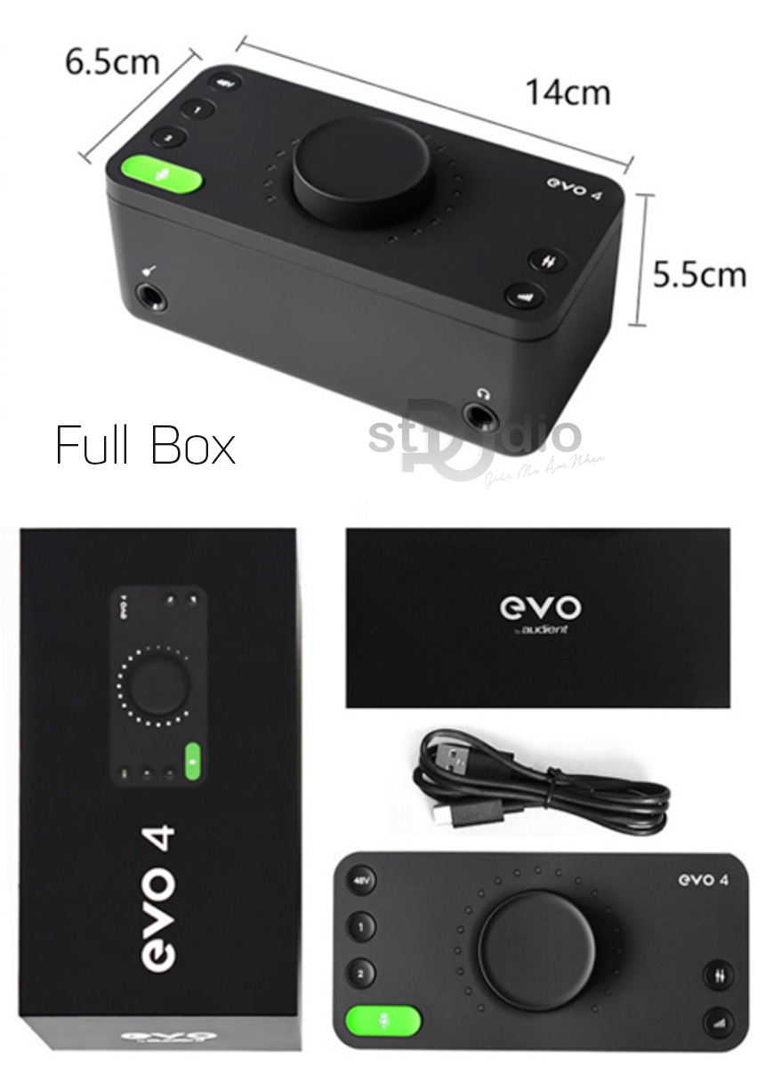 Sound card thu âm Audient Evo 4 - Interface thu âm mini chuyên dụng