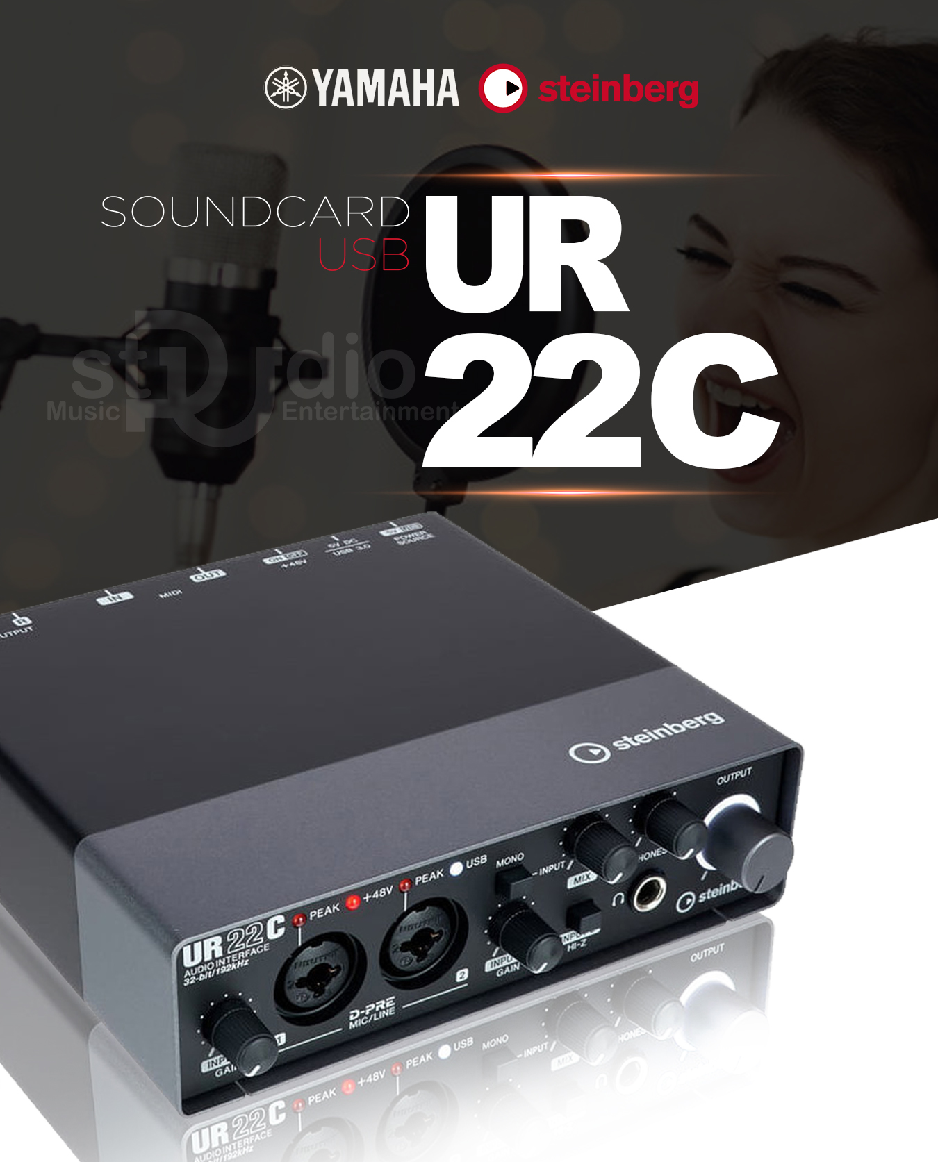 Soundcard thu âm Yamaha Steinberg UR22C, Interface thu âm cao cấp
