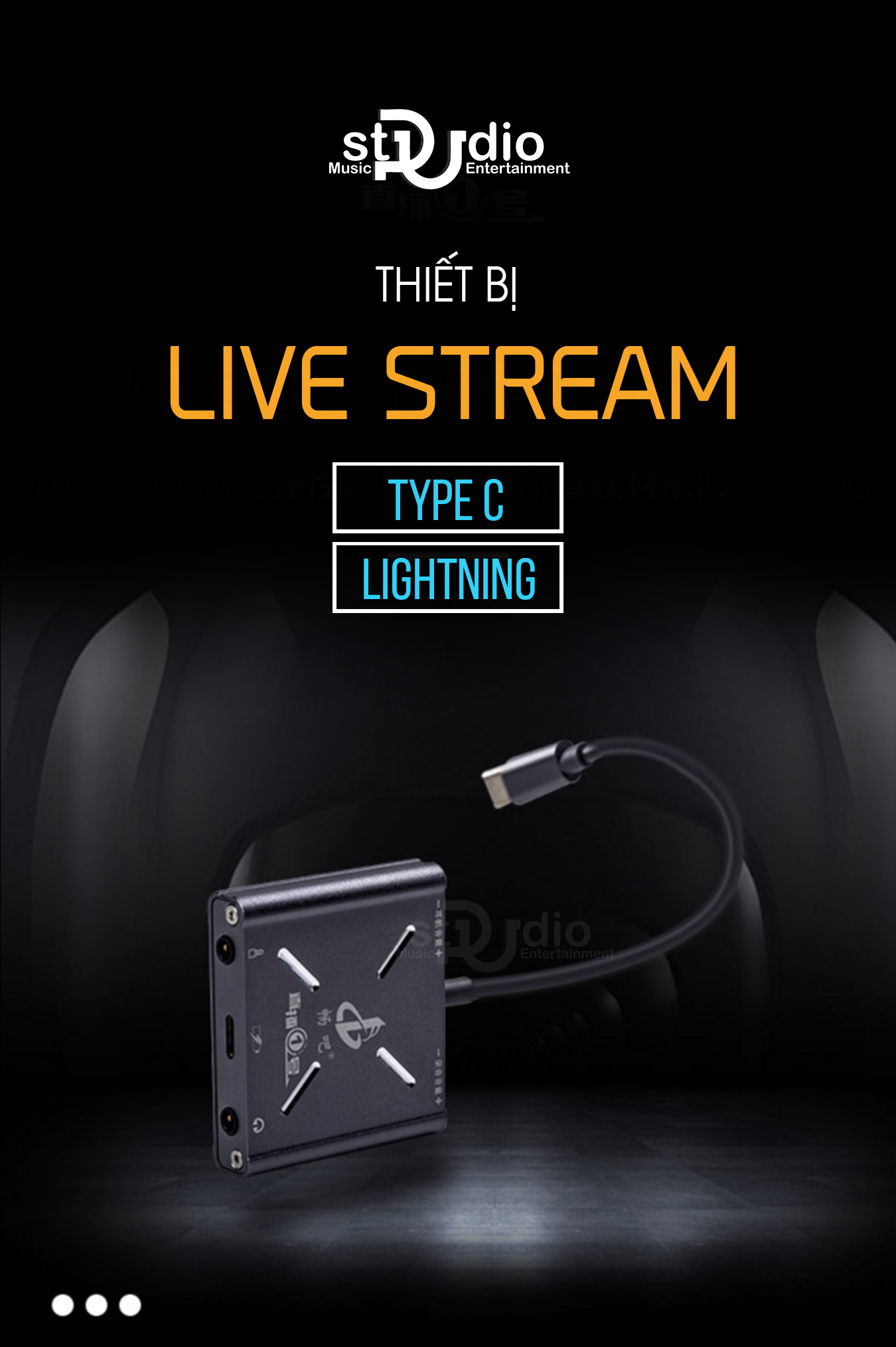 Dây livestream Type-C, dây livestream Lightning, dây livestream cho Androi, dây livestream cho Iphone đời mới nhất (Mono)