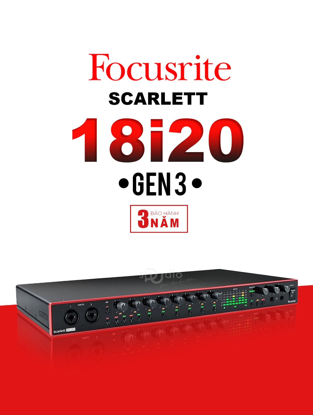 Soundcard Focusrite Scarlett 18i20 3rd Gen - Interface Studio