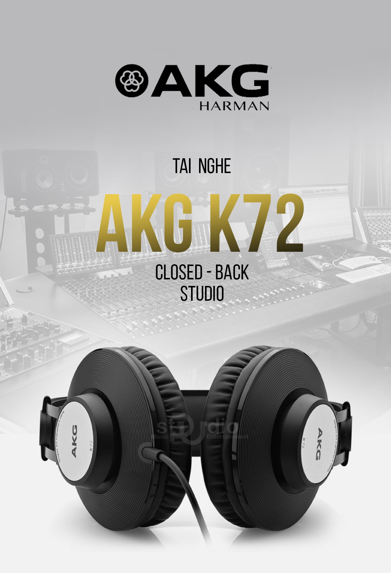 Tai nghe kiểm âm AKG K72, Headphone Studio