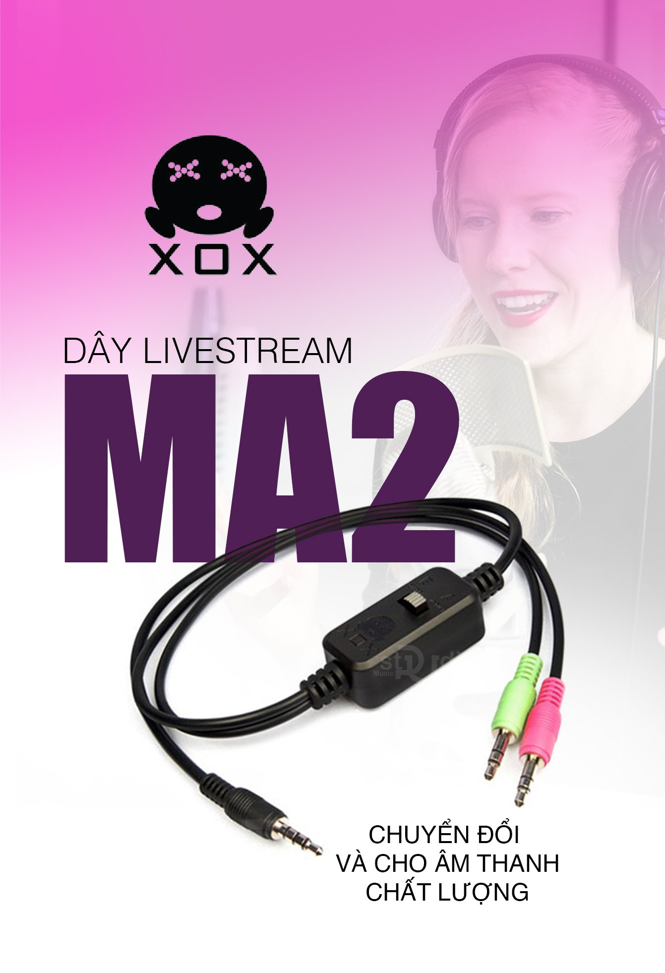 Dây livestream XOX MA2 (Mono), Dây livestream 3 màu âm thanh chất lượng