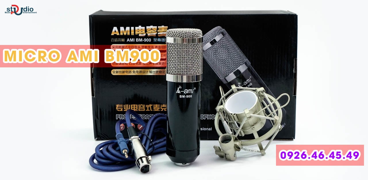 Micro livestream Ami Bm 900 - thu âm hát online karaoke chuyên nghiệp