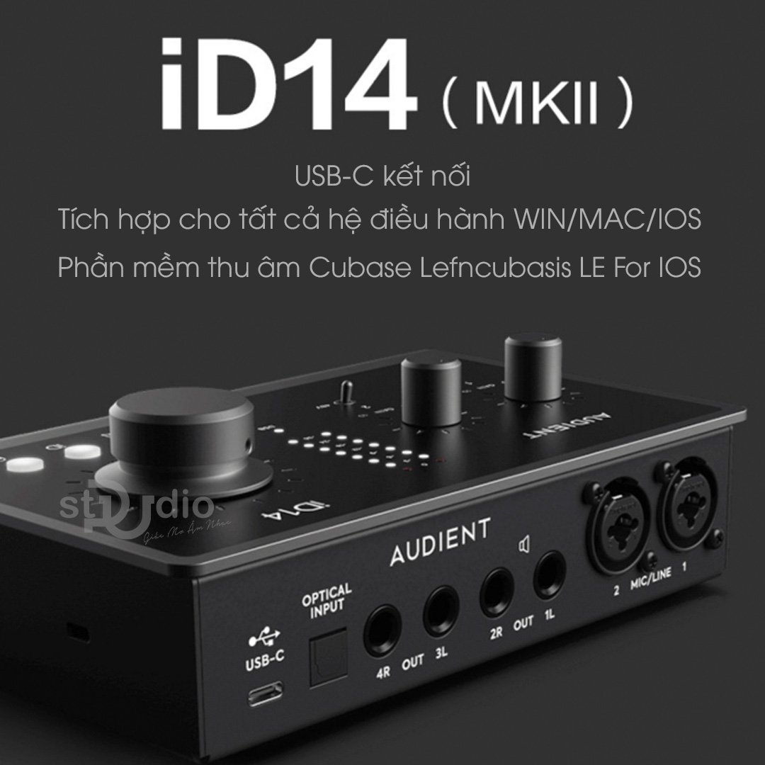Sound card Audient iD14 MKII - Sound card thu âm cao cấp