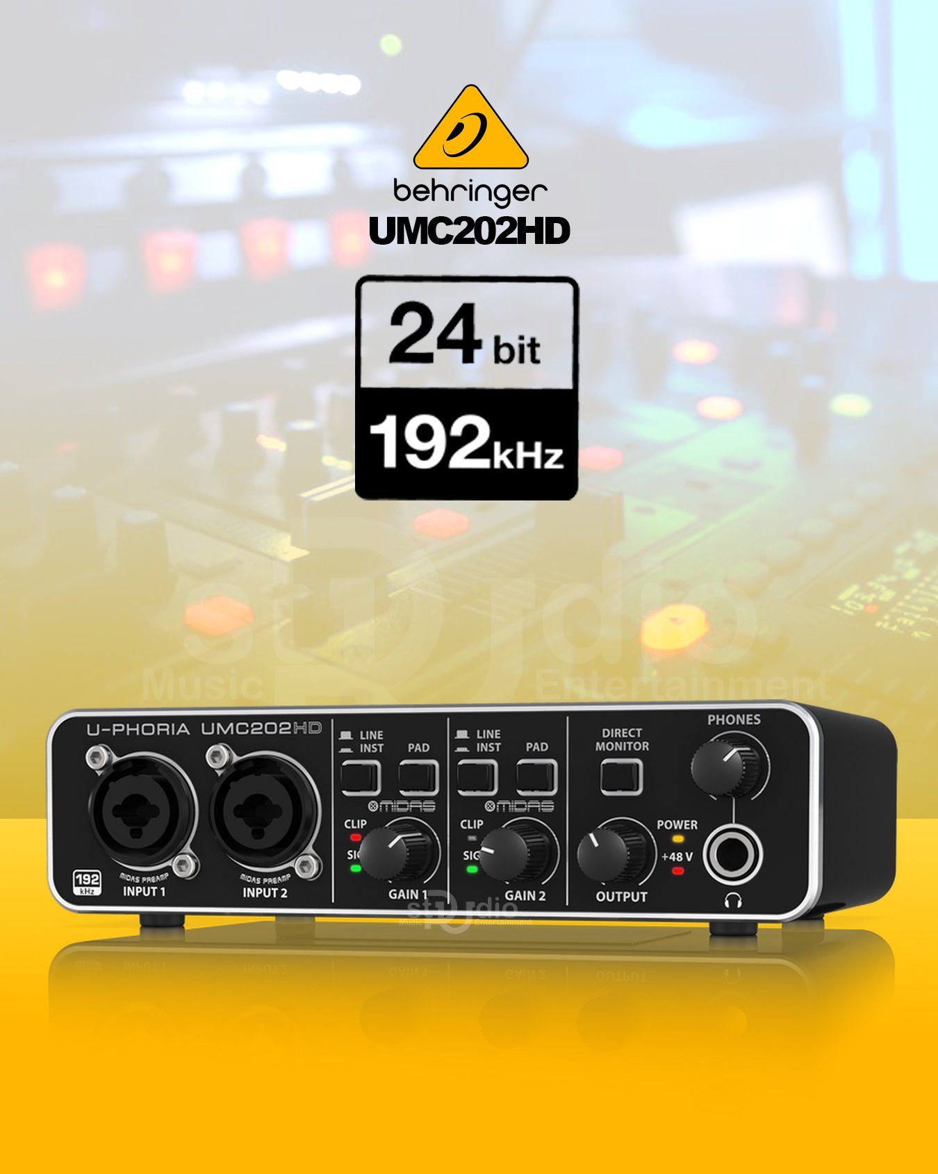Behringer U-PHORIA UMC202HD, livestream cao cấp