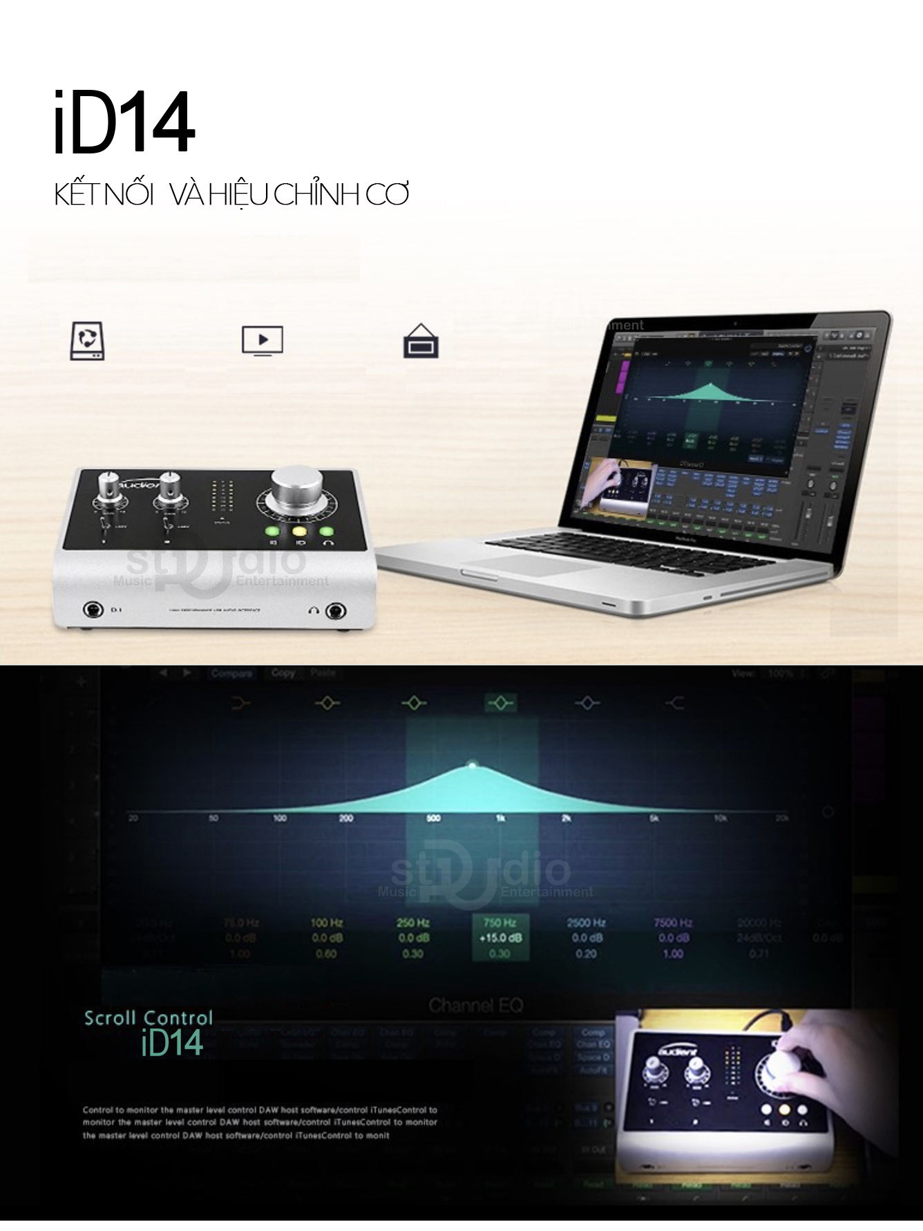 Soundcard thu âm cao cấp Audieacnt iD14, Interface studio