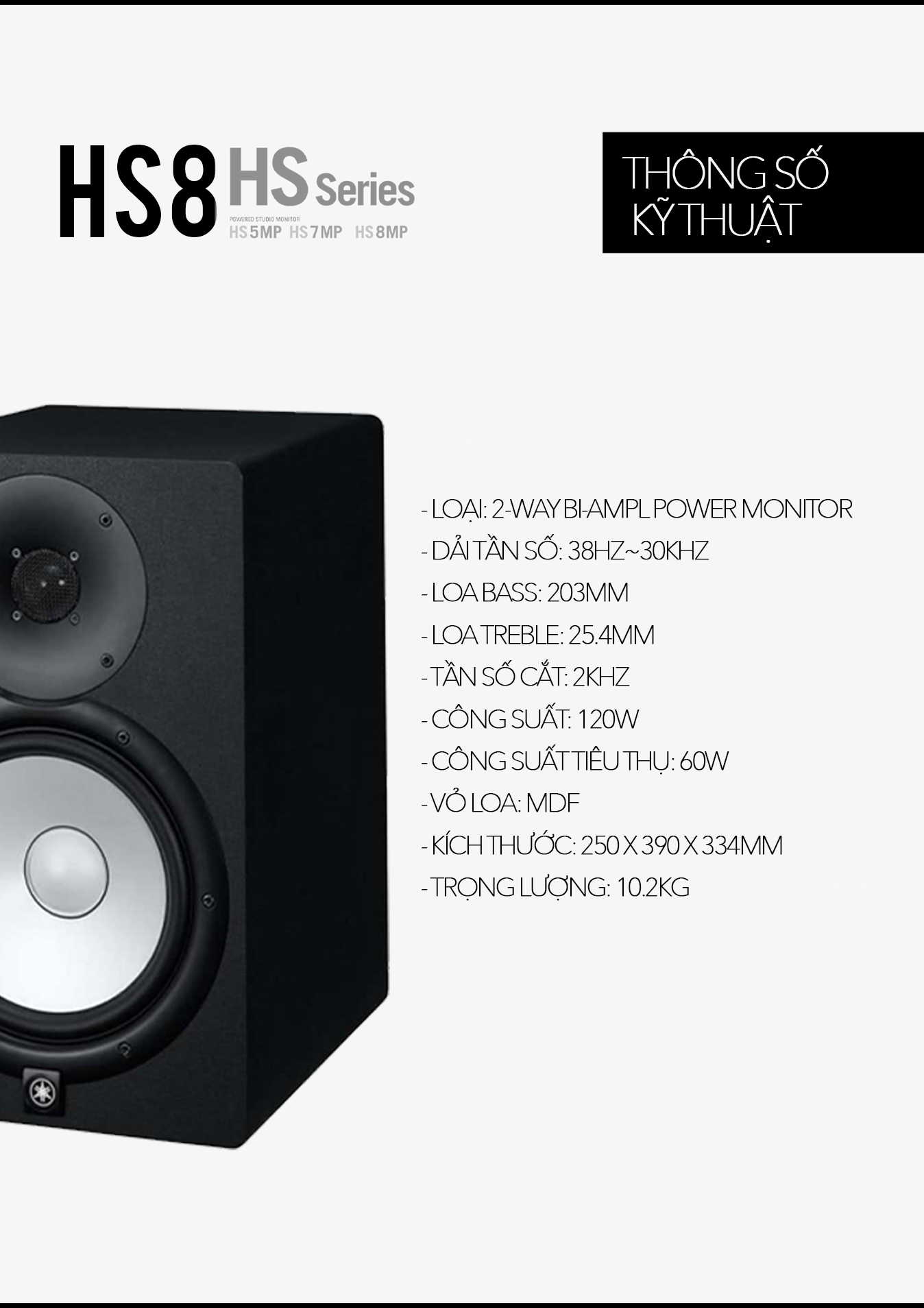 Loa kiểm âm YAHAMA HS8 (Cái), Monitor Studio CHẤT