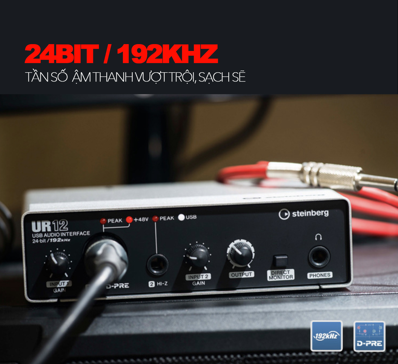 Soundcard thu âm Yamaha Steinberg UR12, Interface thu âm tại nhà mini