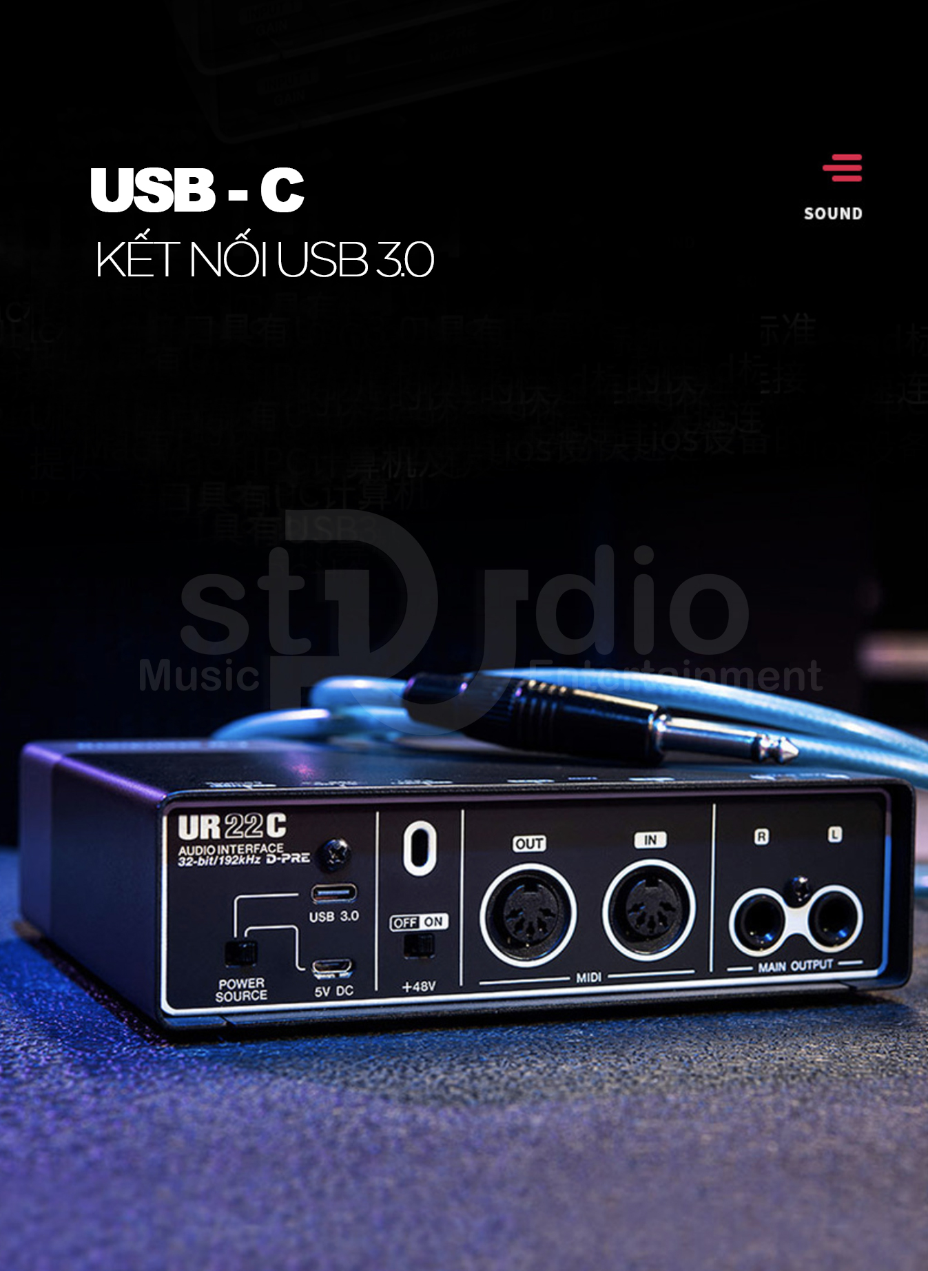 Soundcard thu âm Yamaha Steinberg UR22C, Interface thu âm cao cấp
