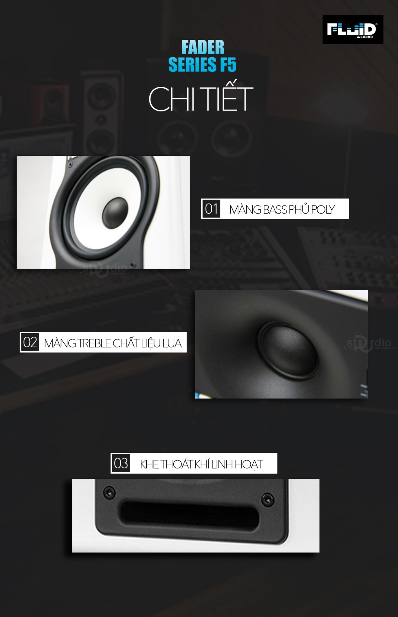 Loa kiểm âm FLUID AUDIO FADER SERIES F5, Monitor Studio