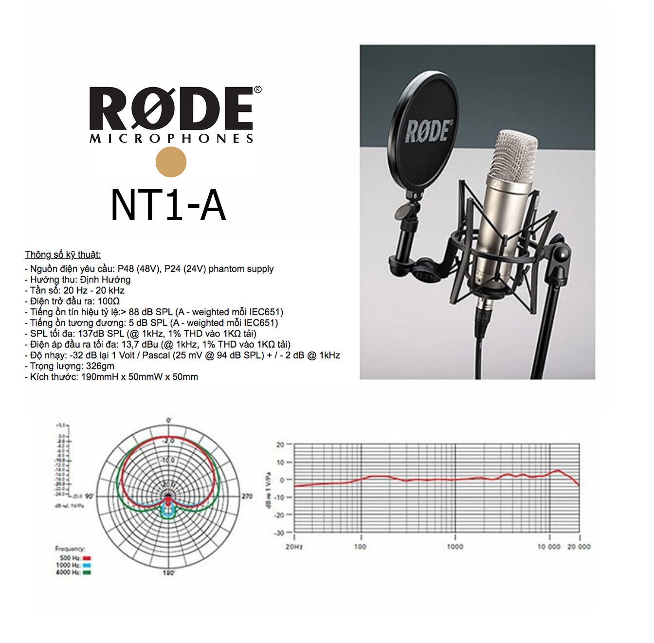 Microphone RODE NT1-A, Micro thu âm chuyên nghiệp studio