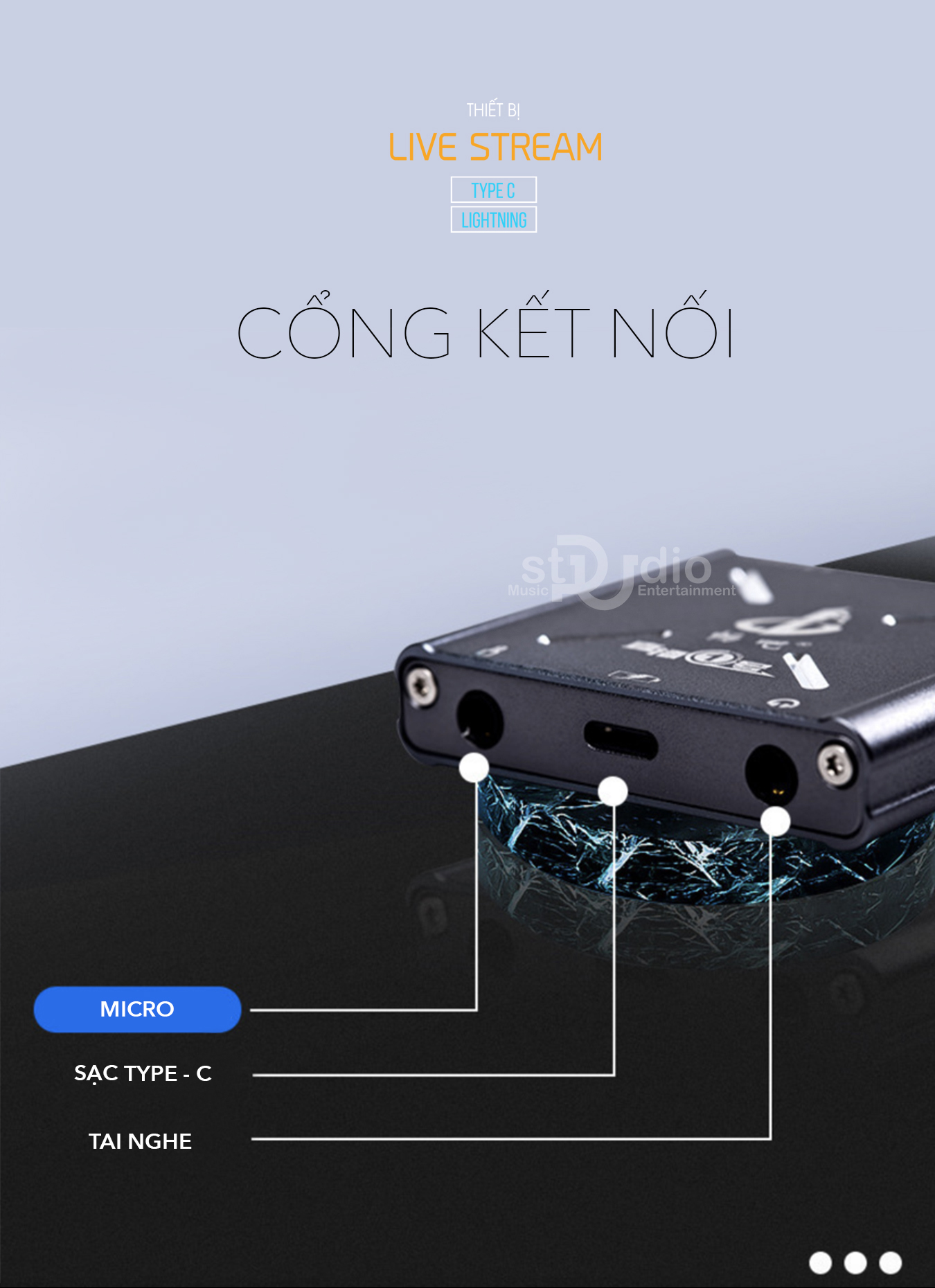 Dây livestream Type-C, dây livestream Lightning, dây livestream cho Androi, dây livestream cho Iphone đời mới nhất (Mono)