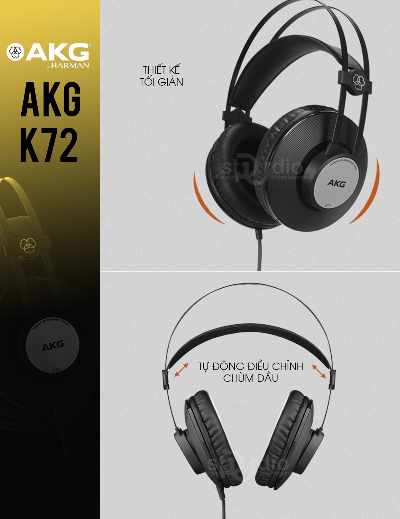 Tai nghe kiểm âm AKG K72, Headphone Studio