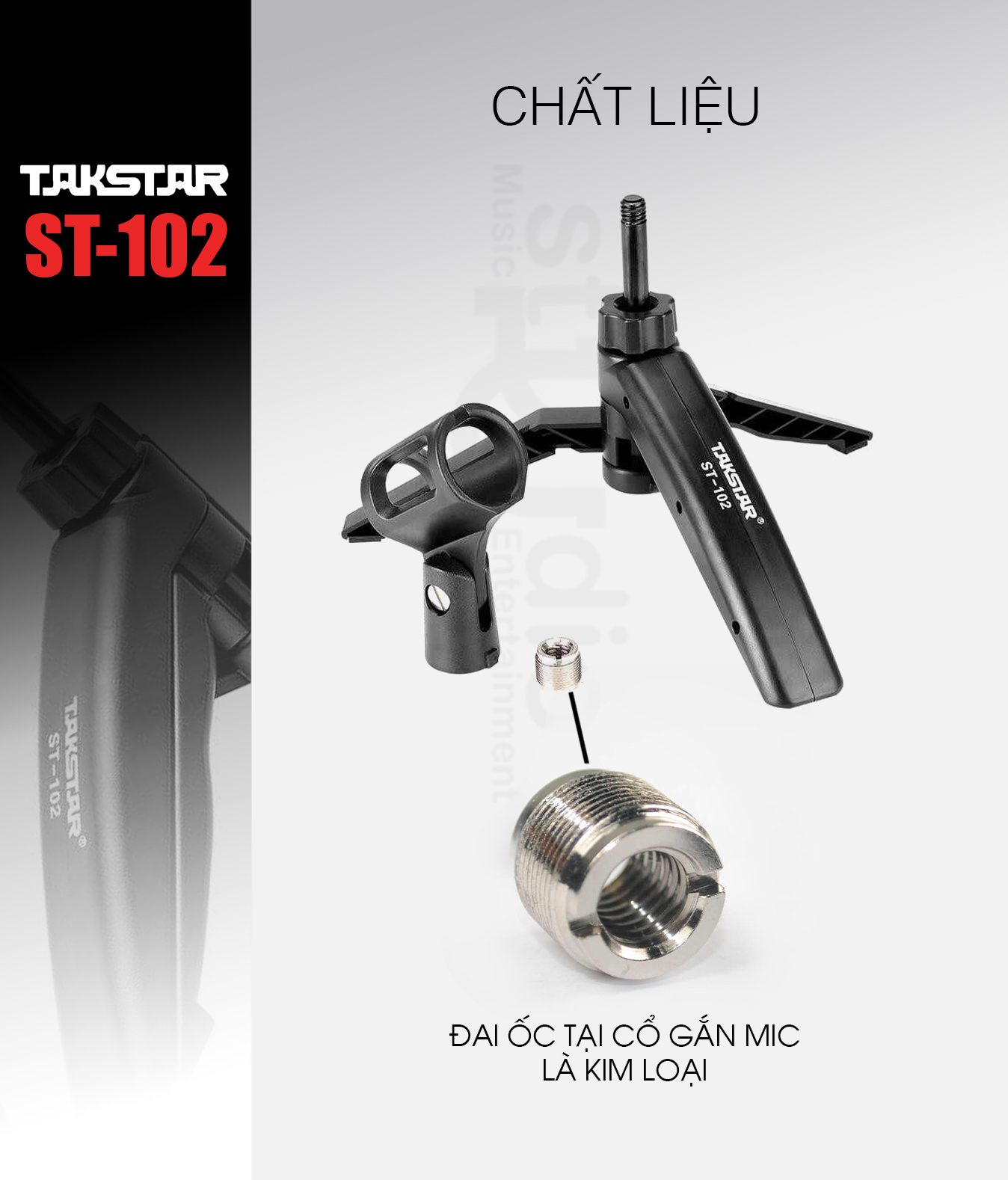 Chân để bàn Micro thu âm Takstar ST-102, thiết kế gọn nhỏ dễ dàng sử dụng