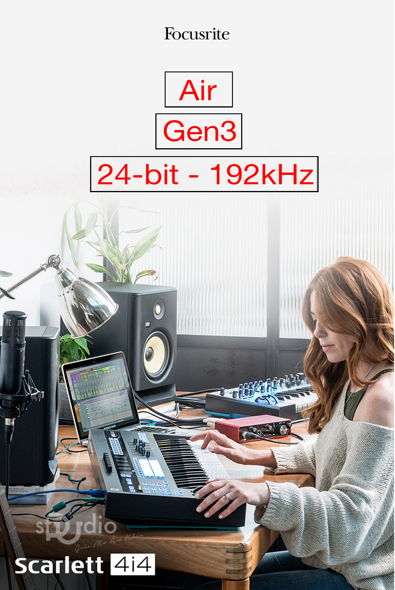 Soundcard Focusrite Scarlett 4i4 3rd (Gen) - Interface thu âm studio
