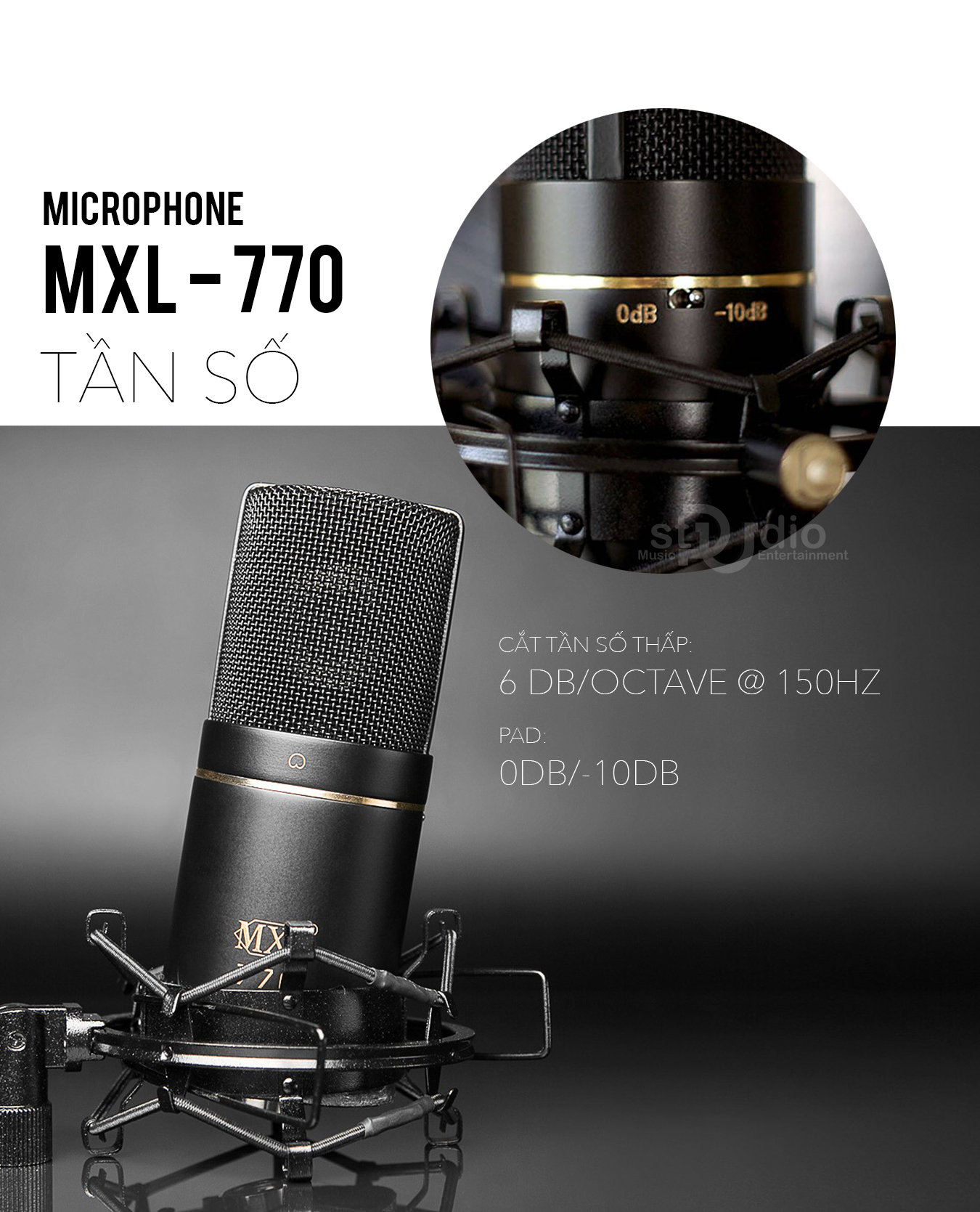 Đặc điểm thiết kế micro thu âm MXL 770 