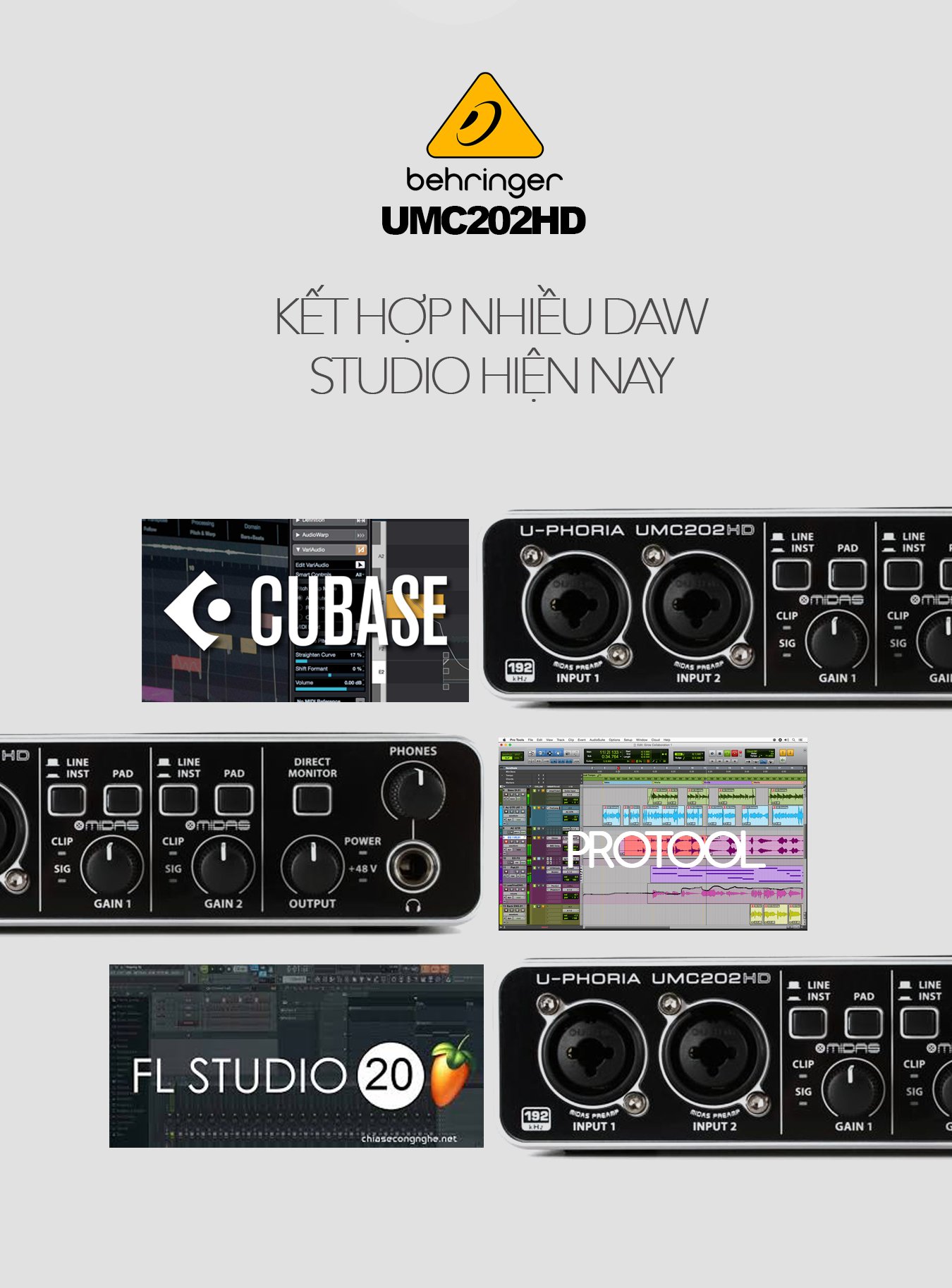 Behringer U-PHORIA UMC202HD, livestream cao cấp