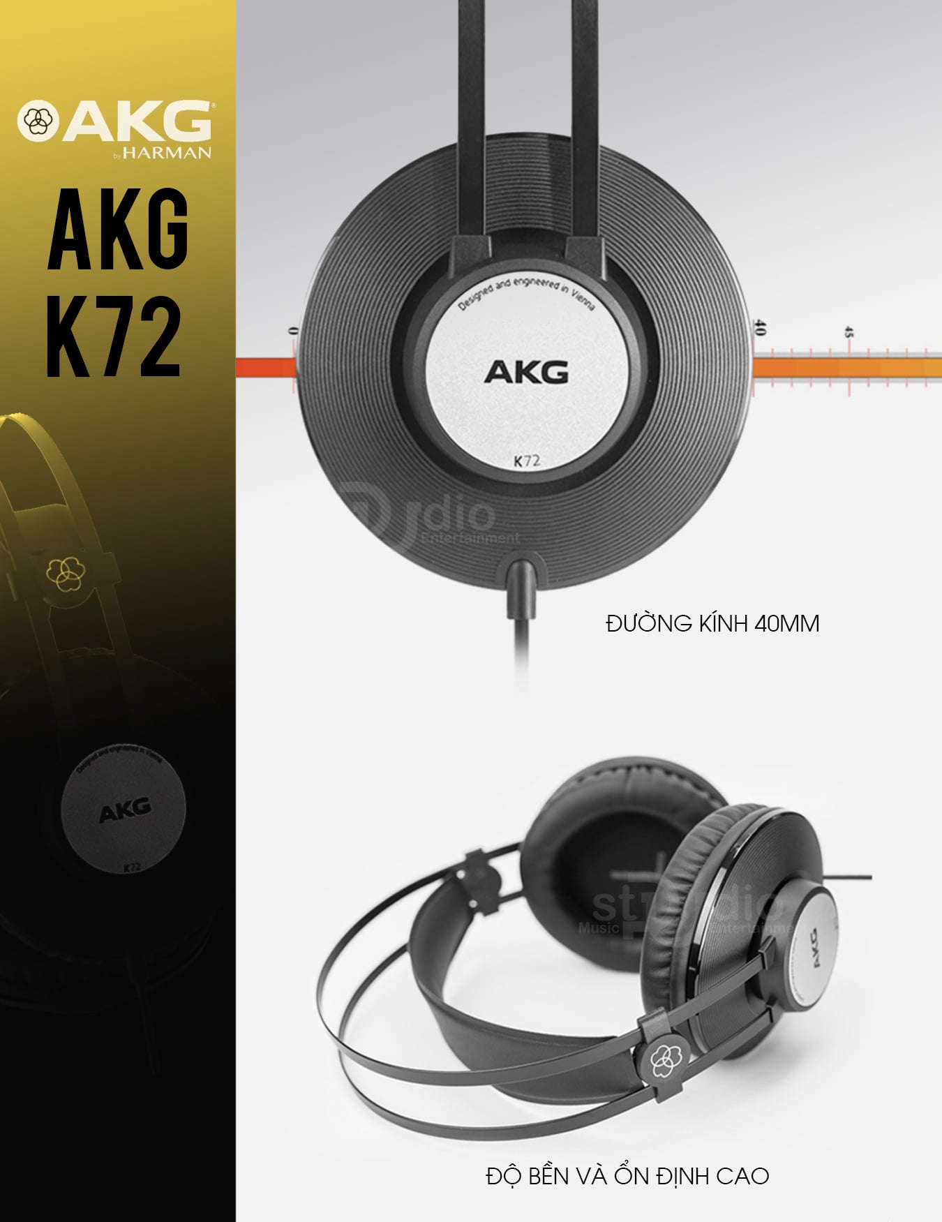 Tai nghe kiểm âm AKG K72, Headphone Studio