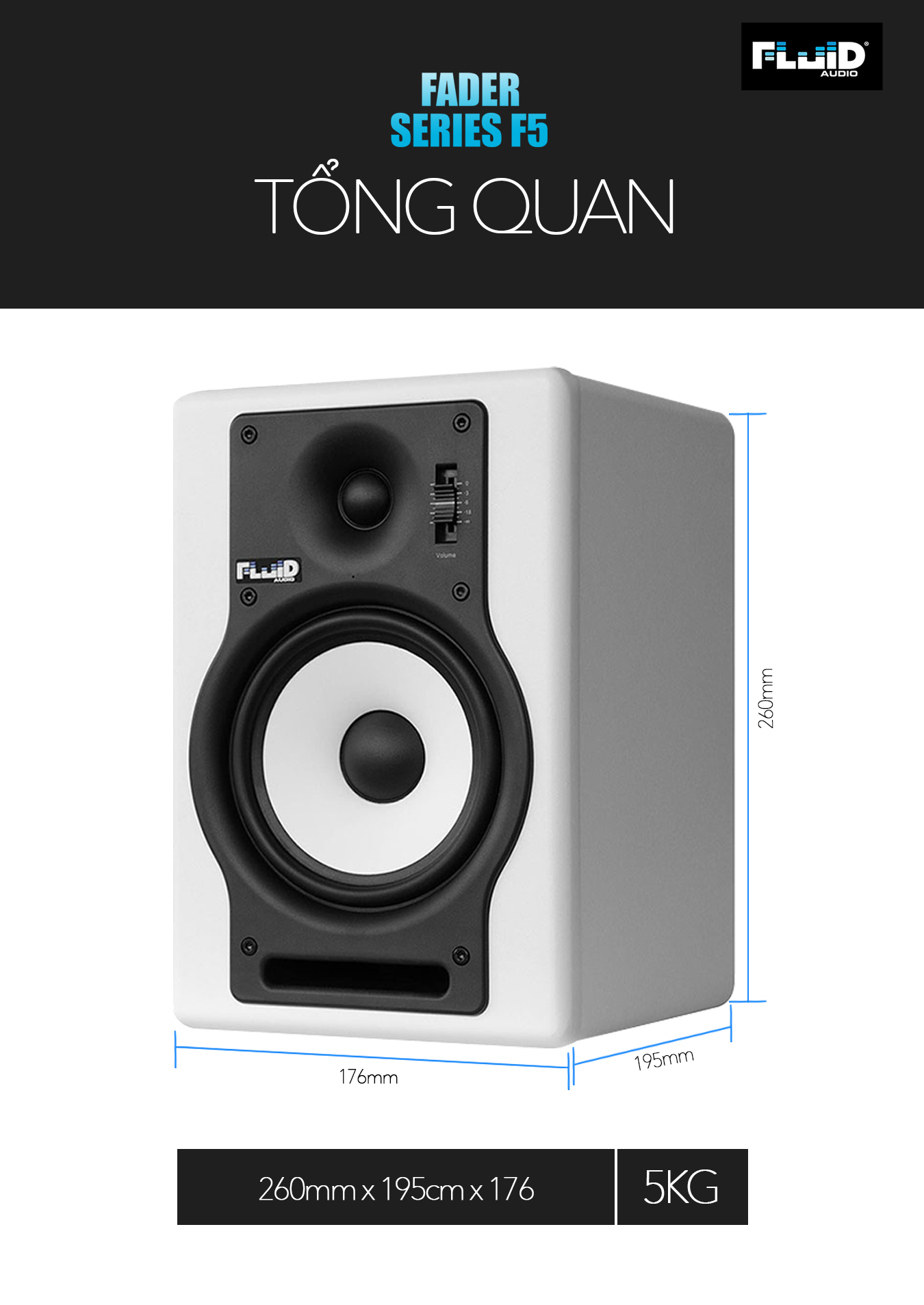 Loa kiểm âm FLUID AUDIO FADER SERIES F5, Monitor Studio