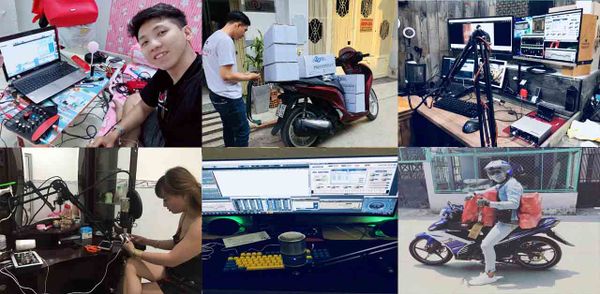 Hình ảnh nhân viên Pustudio đi giao hàng tận nhà khu vực HCM, Hà Nội